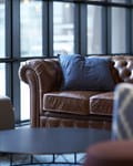Lounge area at Steel House, luxury hostel in Copenhagen