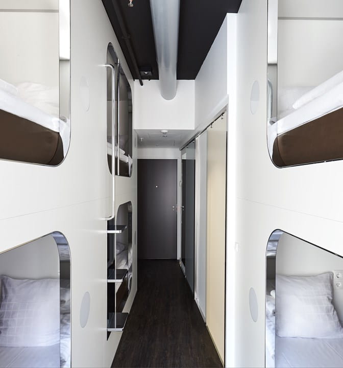 6-sengs værelse med kabineopdelte sovepladser