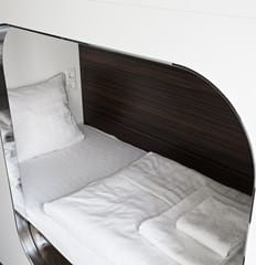Made-up cabin bed with luxury mattress from Getama